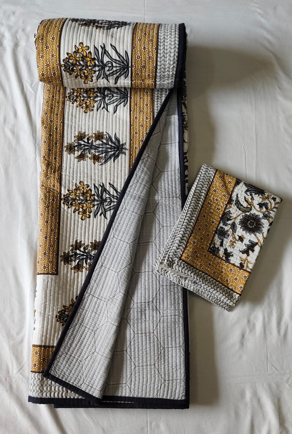 DOUBLE BEDCOVER JAPIURI GEOMETRICAL COTTON