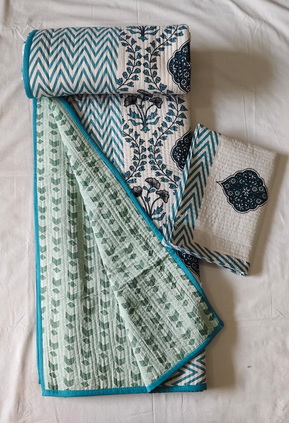 DOUBLE BEDCOVER JAPIURI GEOMETRICAL COTTON